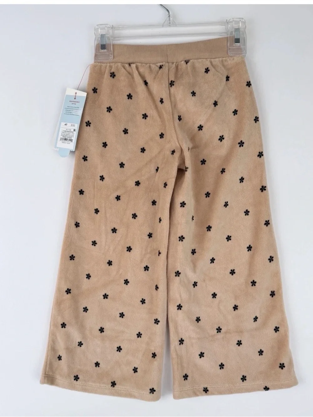 Cat & Jack Kids Beige Floral Fleece Pajama Pants - Cozy Sleepwear